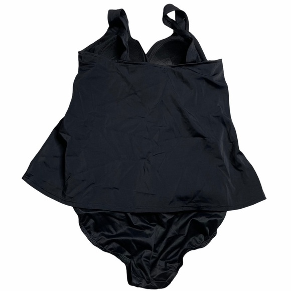 Trimshaper Black Jeweled One Piece Swimsuit with Stud Embellishment Size 12 - Picture 5 of 9